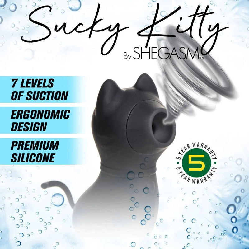 XR Brands Sucky Kitty 7x Clitoral Stimulator - Black