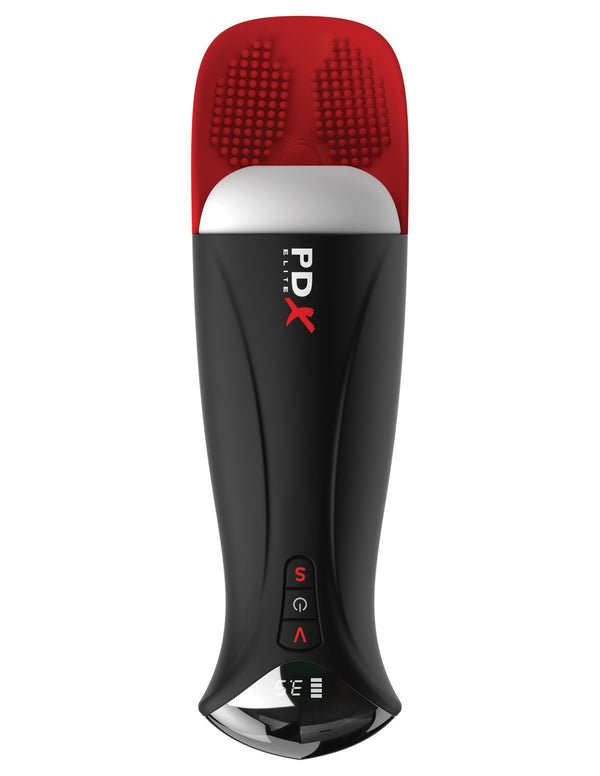 Pipedream PDX Elite Fap-O-Matic Pro XL - White/Red - Automatic Stroker Masturbator - Canister Masturbation Cup