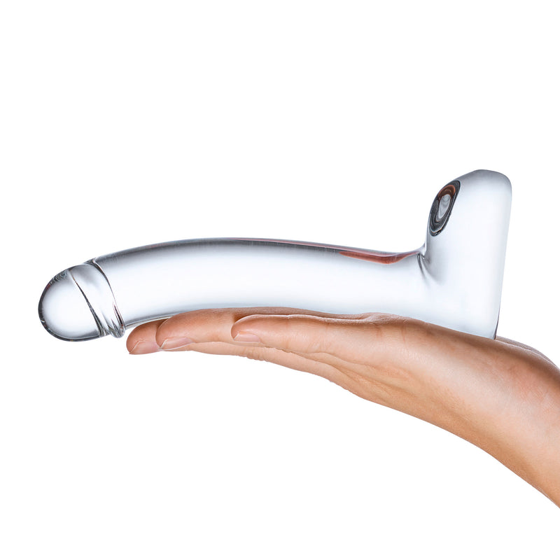 Electric Novelties 7 Inch Realistic Curved Glass G-Spot Dildo - Clear