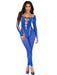 "Opaque Cut Out Footless Bodystocking - One Size - Royal Blue LA-89324RBLUOS"