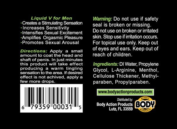 Body Action Liquid v for Men 0.5 Oz