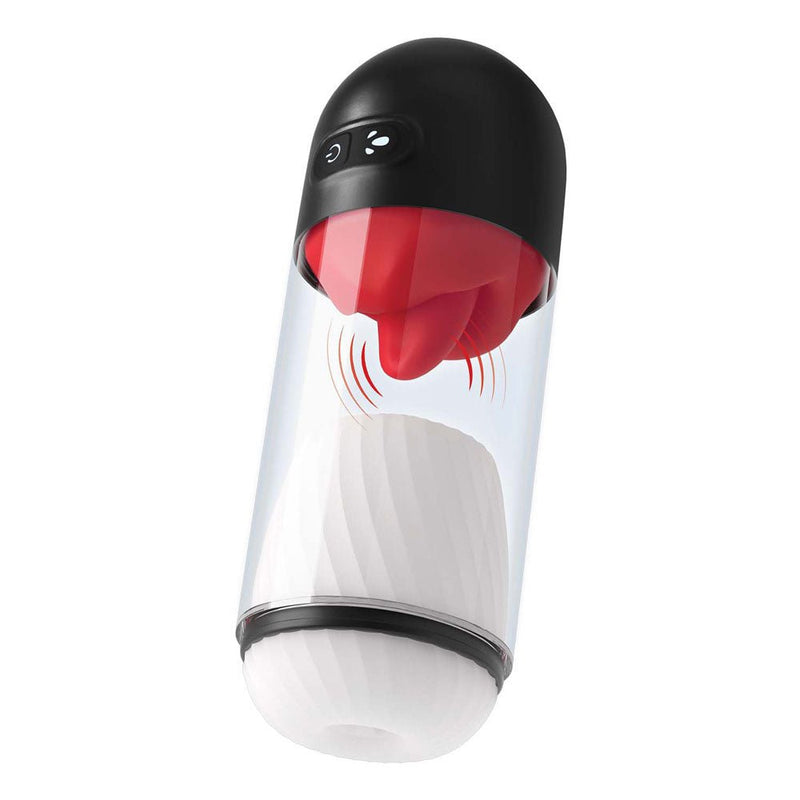 Nasstoys Delite Masturbator With Tongue Action - White - Stroker Masturbator - Canister Masturbation Cup