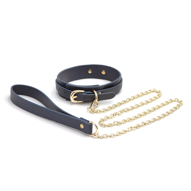 nsnovelties Bondage Couture - Collar and Leash - Blue