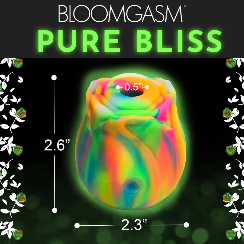 XR Brands Glow Rose Glow-in-the-Dark Rose Clit Stimulator - Rainbow
