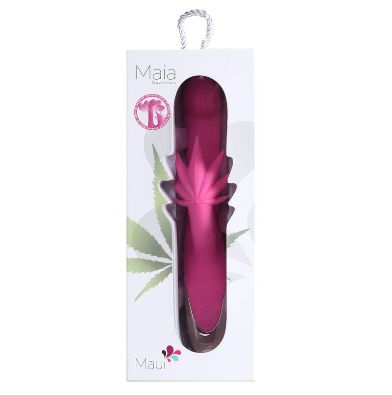 Maia Toys Maui 420 Series - Dual Motor G-Spot Pot Leaf - Rechargeable Vibrator - Pink
