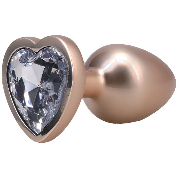 Doc Johnson Booty Bling Metal Heart Plug - Medium - Gold