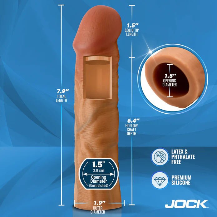 Curve Toys Jock 1.5" Silicone Penis Extension Sleeve - Medium