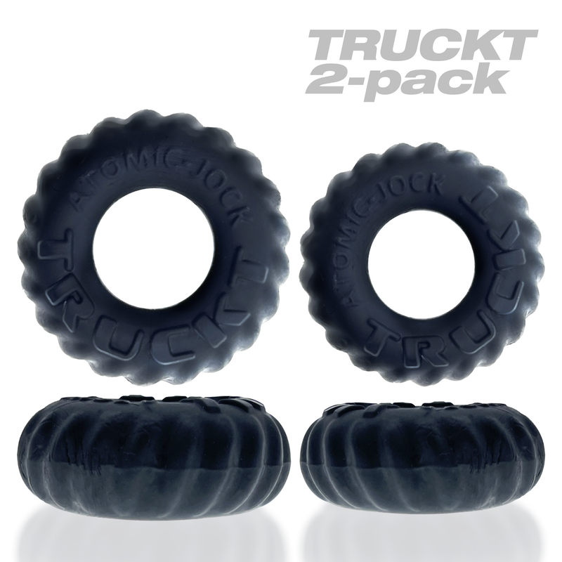 Oxballs Truckt 2 Piece Cockring Set Atomic Jock - Night Black