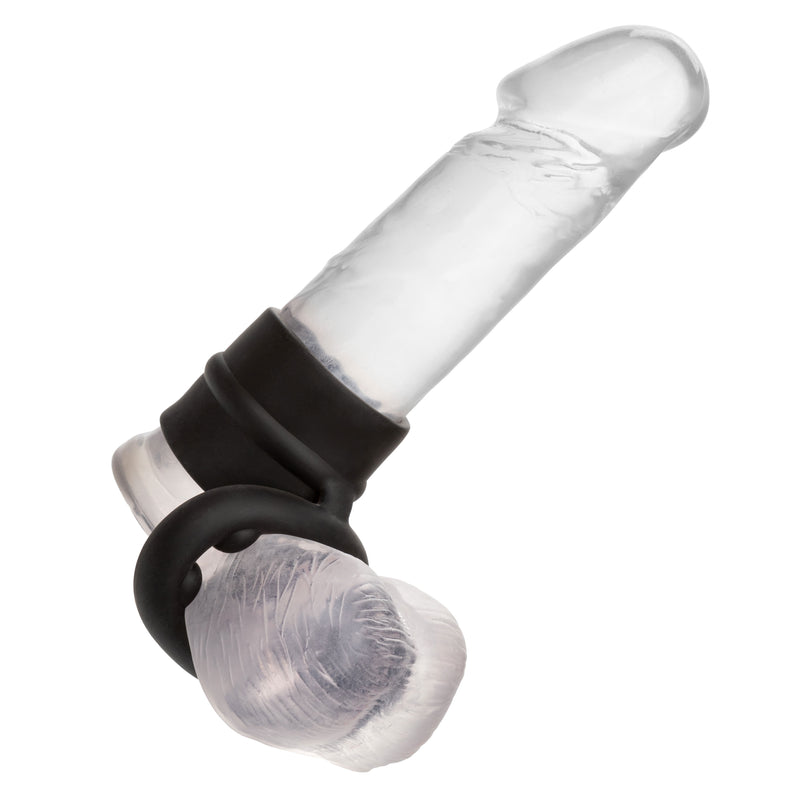 CalExotics Alpha Liquid Silicone Dual Support Magnum Ring - Black