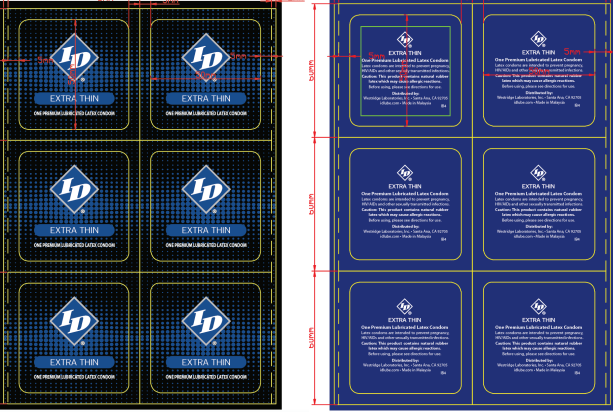 I.D. Lubricants ID Extra Thin Condom Bag 144 Pieces Bulk