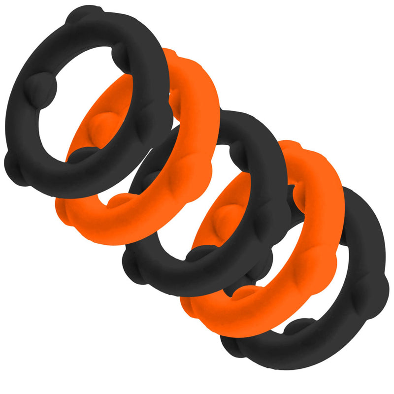 Oxballs Gearheads 5 Pack Spinner Rings - Orange Black