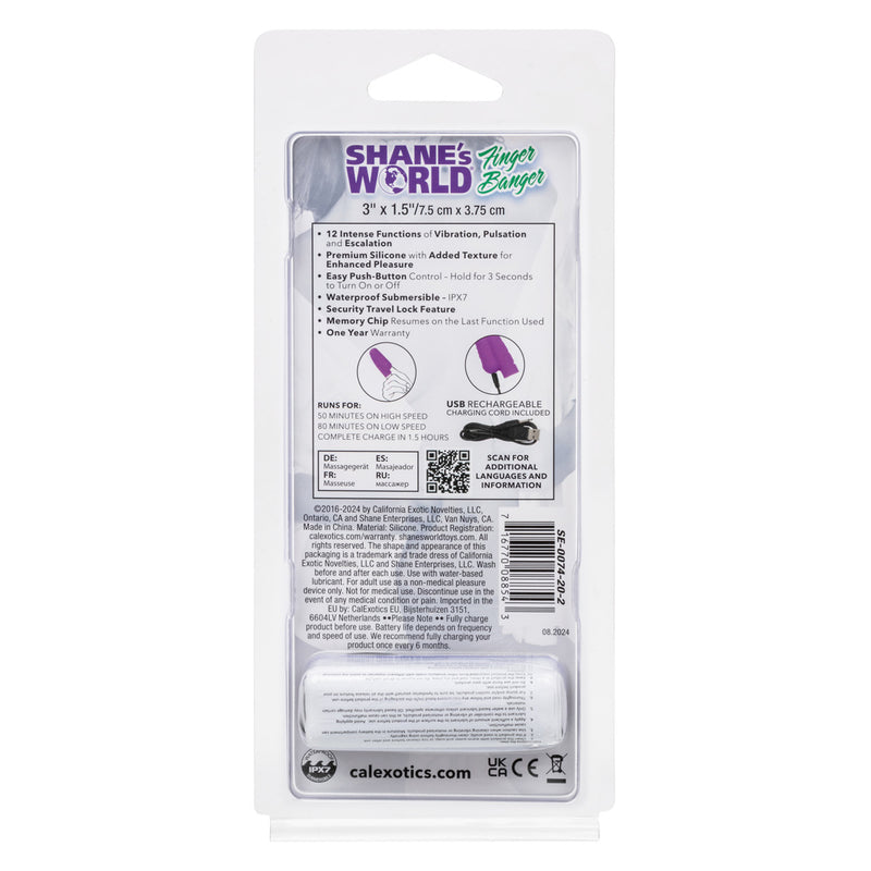 CalExotics Shane's World Finger Banger Rechargeable Purple