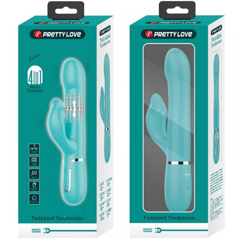 Pretty Love Falin Rabbit Vibrator Pearls - Turquoise