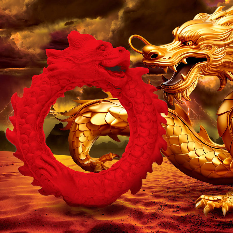 XR Brands Rise of the Dragon Silicone Cock Ring - Red