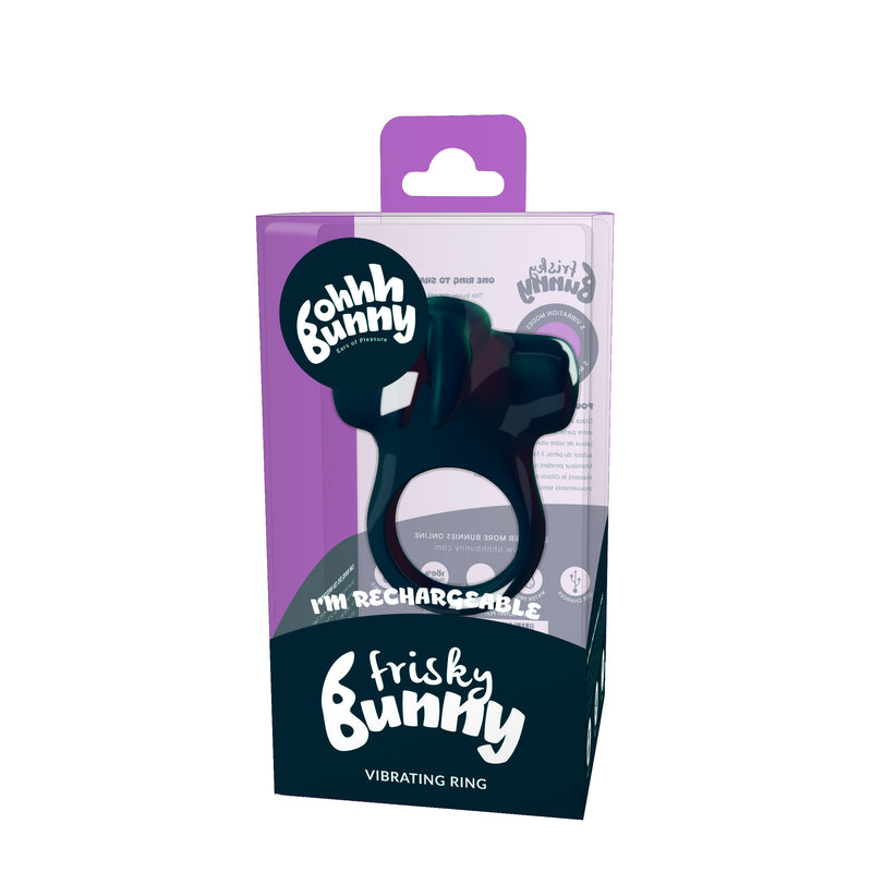 VeDO Ohhh Bunny Frisky Bunny Vibrating Ring - Black Pearl
