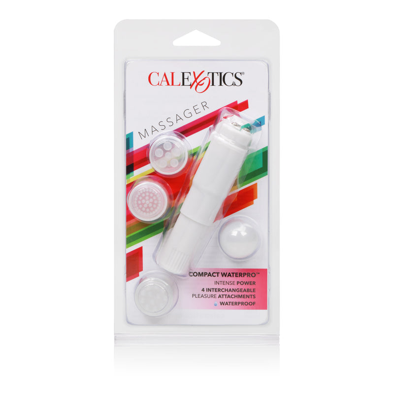 CalExotics Compact Waterproof Personal Travel Massager With 4 Tips - White
