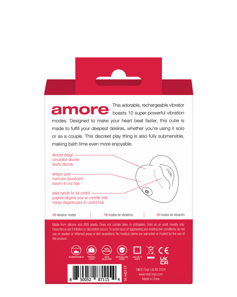 VeDO Amore Rechargeable Pleasure Vibe - Red