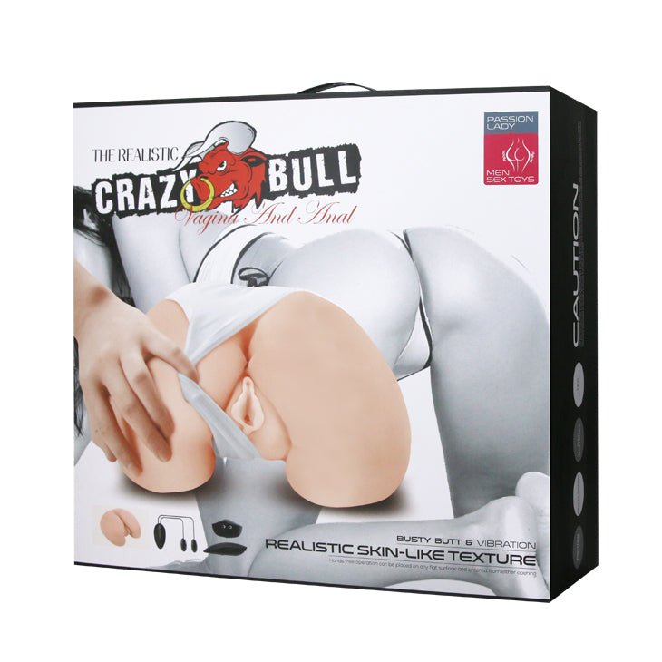 Pretty Love Crazy Bull The Realistic Skin-Like Texture Vagina and Anal Masturbator Busty Butt + Vibration - Realistic Body Part Stroker