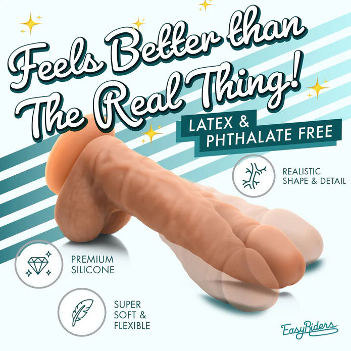 Curve Toys Easy Riders 7" Silicone Dildo With Balls - Medium