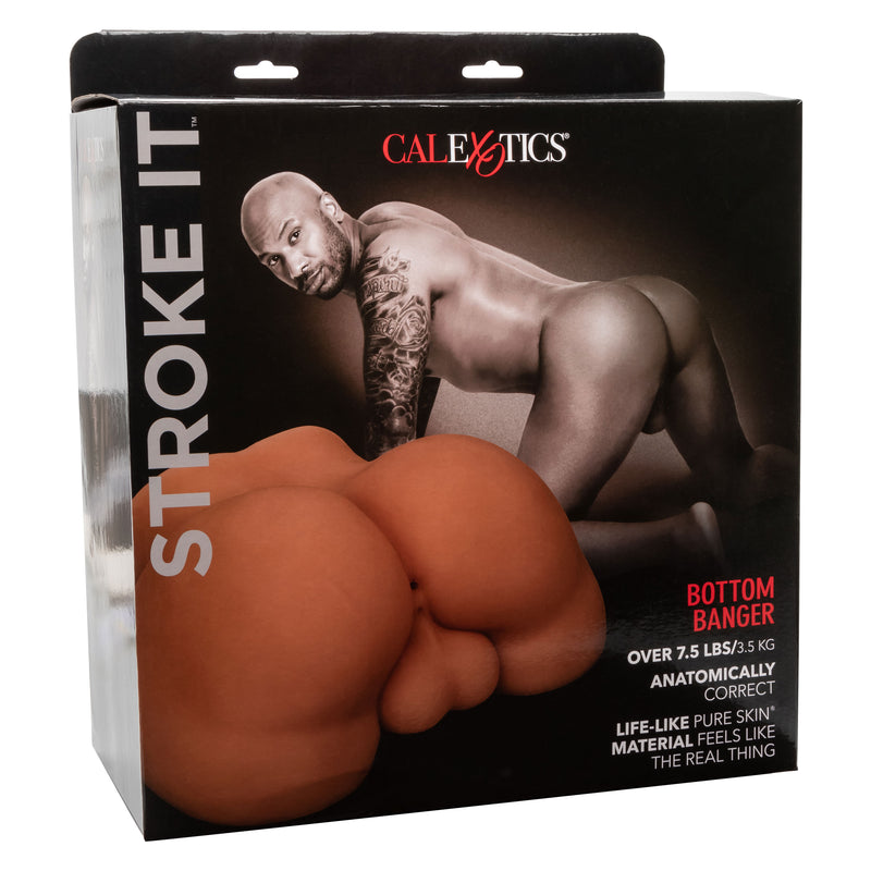 CalExotics Stroke It Bottom Banger - Brown - Stroker Masturbator - Realistic Body Part Stroker