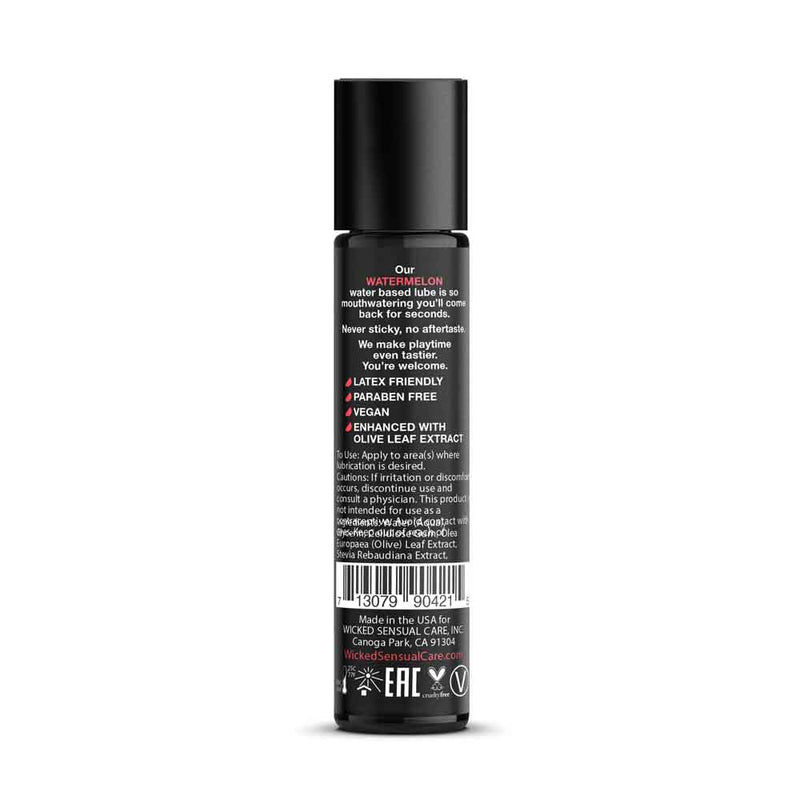 Wicked Sensual Care Aqua Watermelon Flavored Water Based Intimate Lubricant - 1 Fl. Oz.