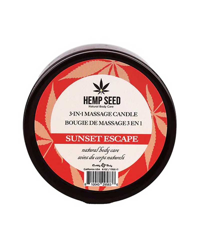 Earthly Body Hemp Seed 3-in-1 Massage Candle - Sunset Escape 6 Oz
