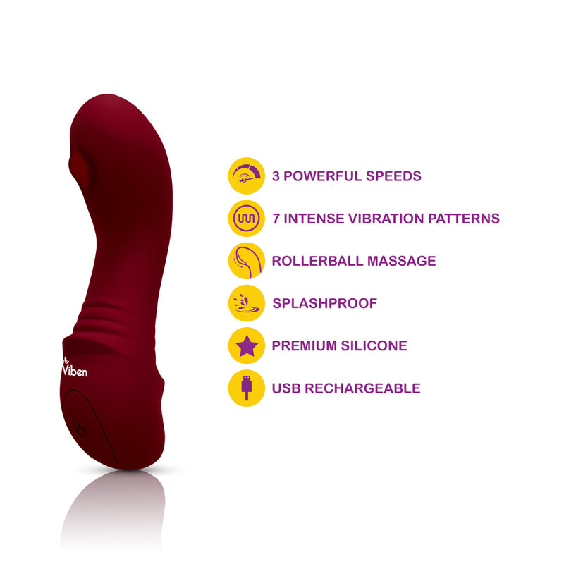 Viben Zaina Mini Rollerball G-Spot Vibe - Ruby