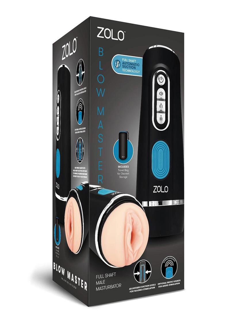 XGEN Zolo Blow Master - Black - Realistic Automatic Stroker - Canister Masturbation Cup
