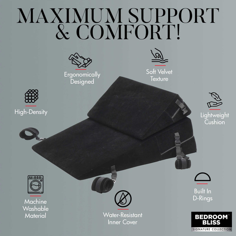 XR Brands Bondage Cushion Set Bondage Foam Wedge Pillow Set - Black