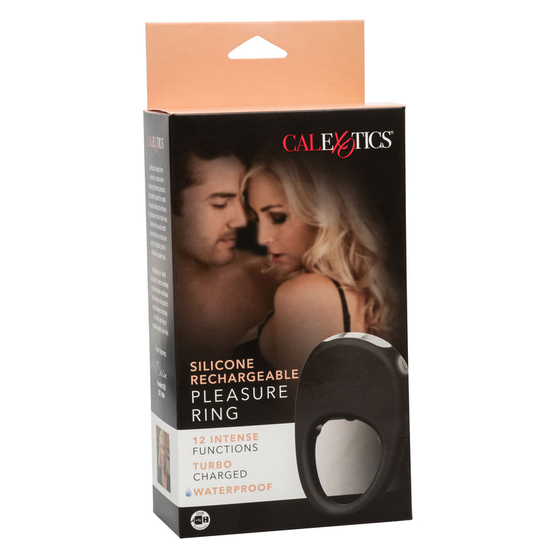CalExotics Silicone Rechargeable Pleasure Ring - Black - Black