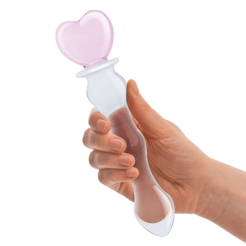 Electric Novelties 8 Inch Sweetheart Glass Dildo - Pink/clear