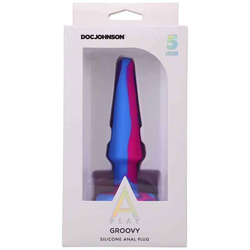 Doc Johnson A-Play Groovy Silicone Anal Plug 5 Inch - Berry