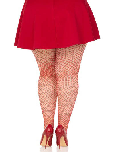 Leg Avenue Industrial Net Pantyhose 1x 2x Red