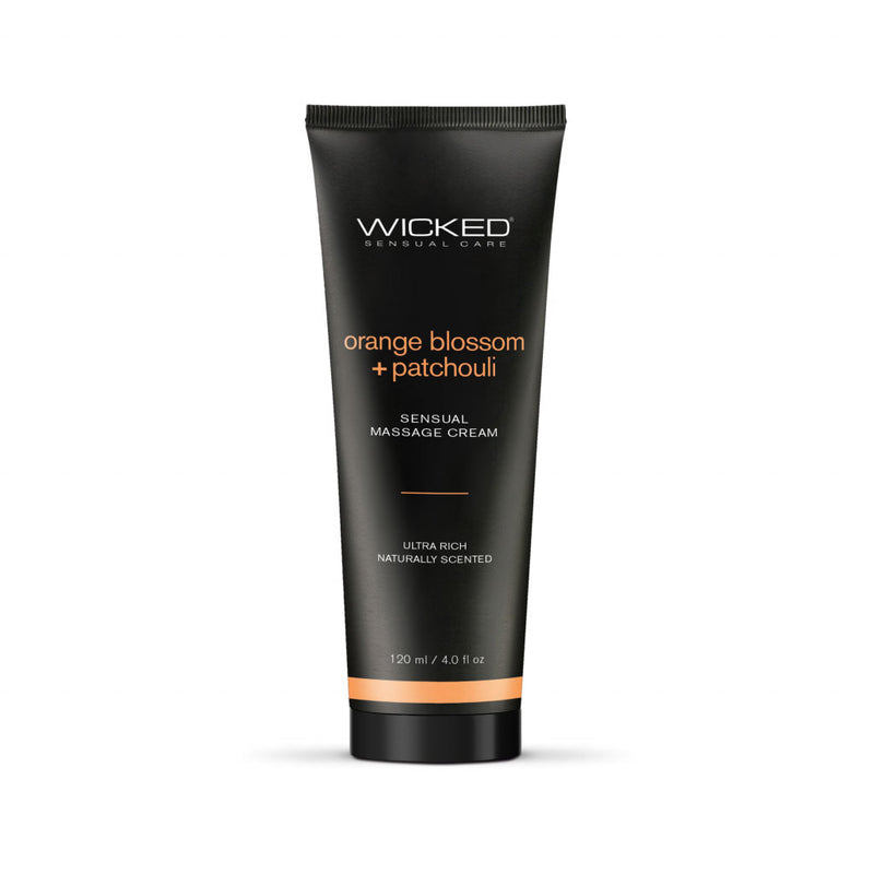 Wicked Sensual Care Orange Blossom and Patchouli - Scented Sensual Massage Cream - 4 Oz