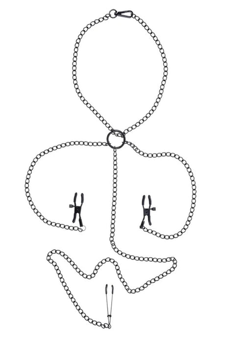 "Saffron Nipple to Clit Set - Black SS48040"