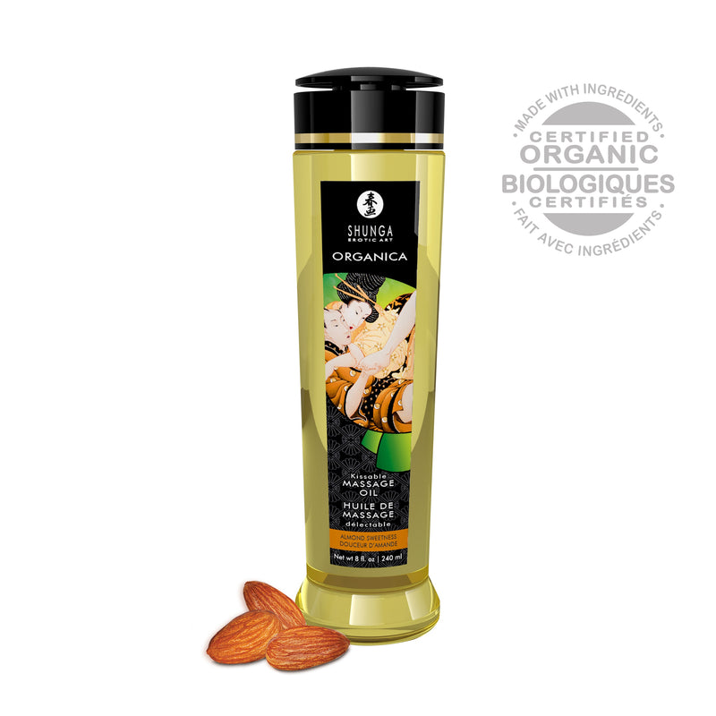 Shunga Organica Massage Oils - Almond Sweetness - 8 Fl. Oz.