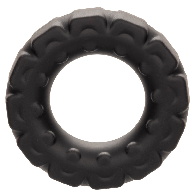 CalExotics Alpha Liquid Silicone Prolong Tread Ring - Black