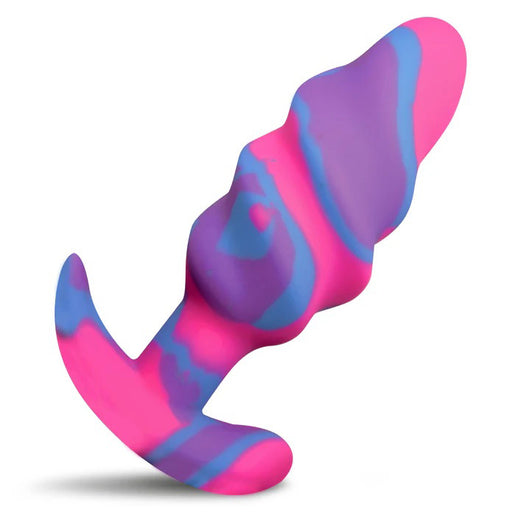 "Unicorn Swirl Silicone Butt Plug - Medium CC-AH706-MED"