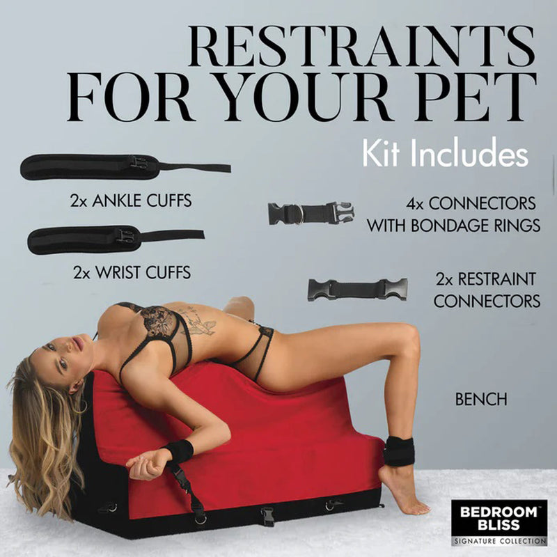 XR Brands Lover's Bondage Bench - Red