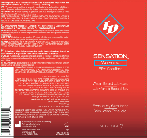 I.D. Lubricants ID Sensation Warming Water Based Lubricant 8.5 Oz