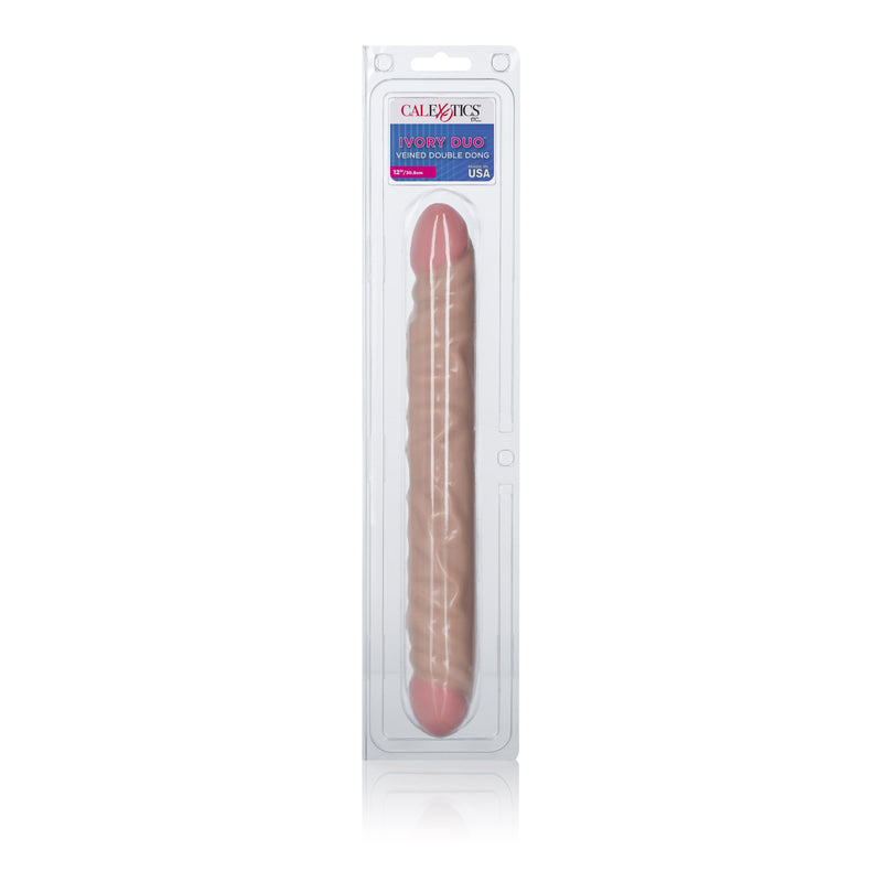 CalExotics Ivory Duo 12 Inches Veined Double Dong