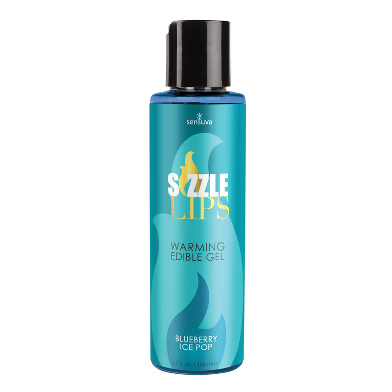 Sensuva Sizzle Lips - Blueberry Ice Pop - Warming Gel - 4.2 Fl Oz Bottle