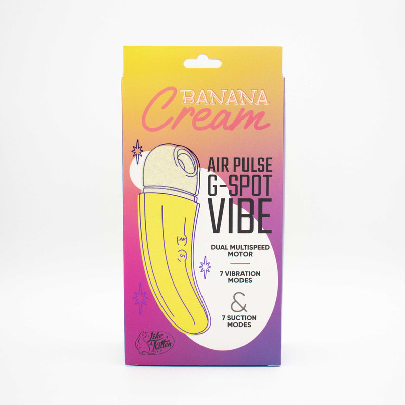 Like A Kitten Banana Cream Air Pulse and G-Spot Vibrator - Yellow