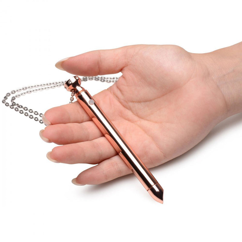 XR Brands 7x Vibrating Necklace - Rose Gold