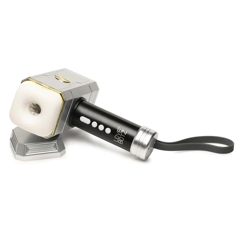 XR Brands Thunder Stroker Sucking Masturbator - Silver - Automatic Stroker Masturbator - Canister Masturbation Cup