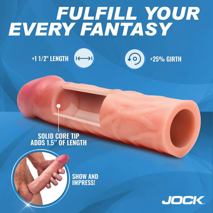 Curve Toys Jock 1.5" Silicone Penis Extension Sleeve - Light