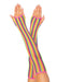 "Rainbow Net Fingerless Arm Warmer Gloves - One Size - Multicolor LA-2036MULOS"