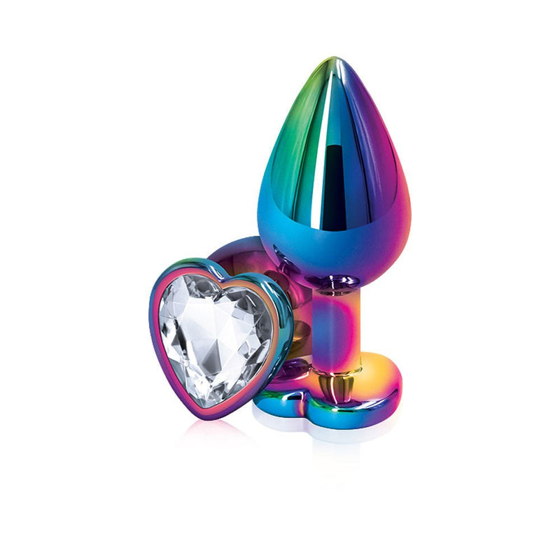 nsnovelties Rear Assets - Multicolor Heart - Medium - Clear