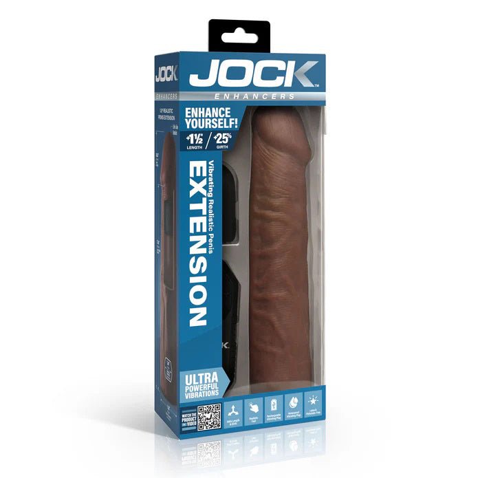Curve Toys Jock Vibrating Penis Extension with Remote - Dark
