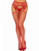 "Industrial Net Stocking With O-Ring and Attached Garter Belt - One Size - Red LA-1784RED"